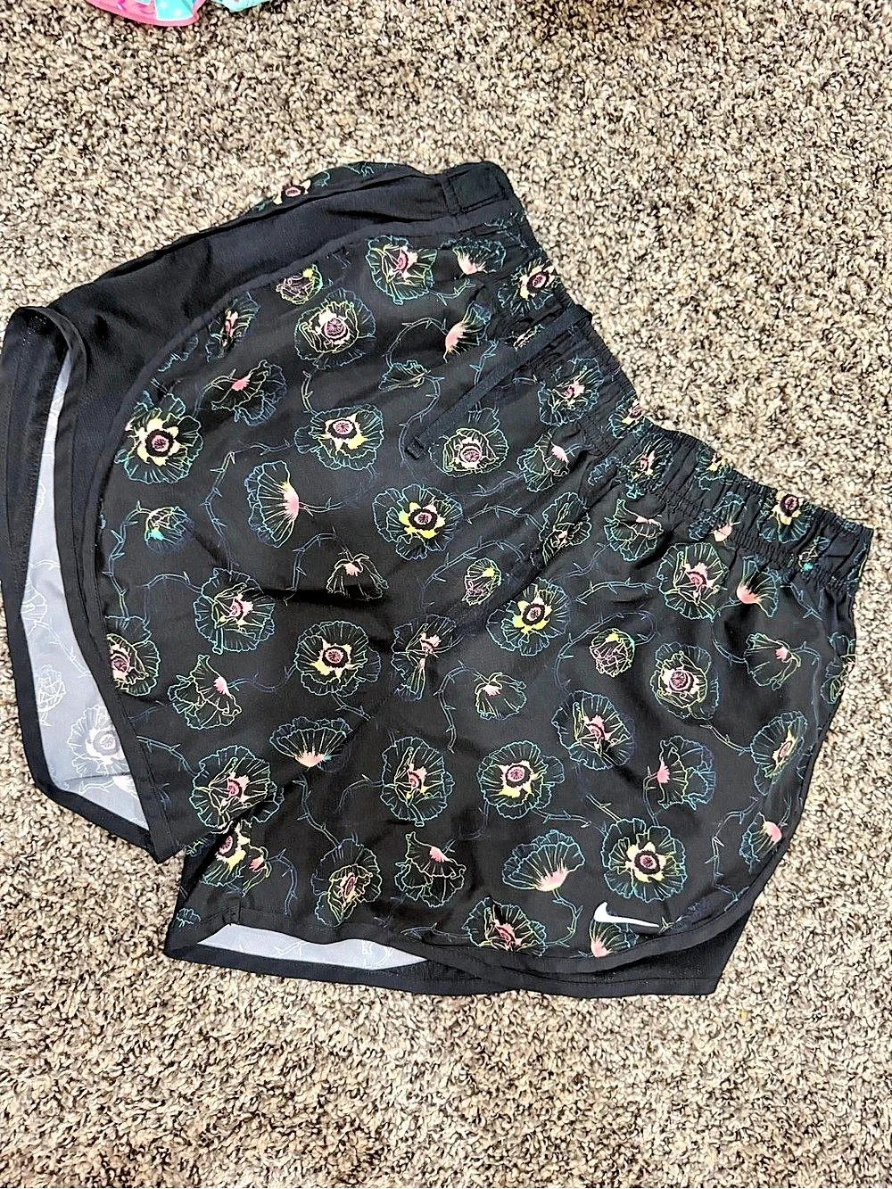 Nike Tempo Floral Running Shorts Black